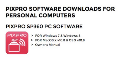 PIXPRO SP360 PC SOFTWARE