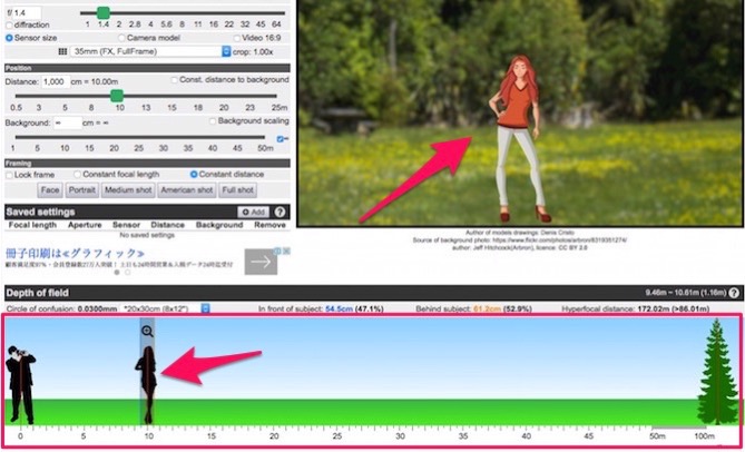 Bokeh simulator & depth of field calculator