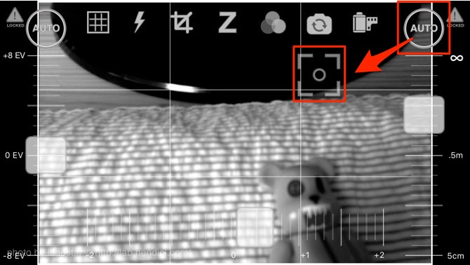 autoボタンを写真上にドラッグするとスポットオート測光が可能になりました