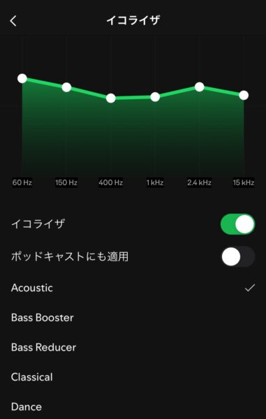 Spotify イコライザー