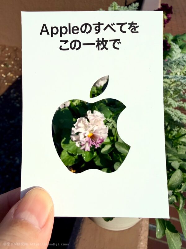 Appleギフトカード　フレーム撮影　作例写真