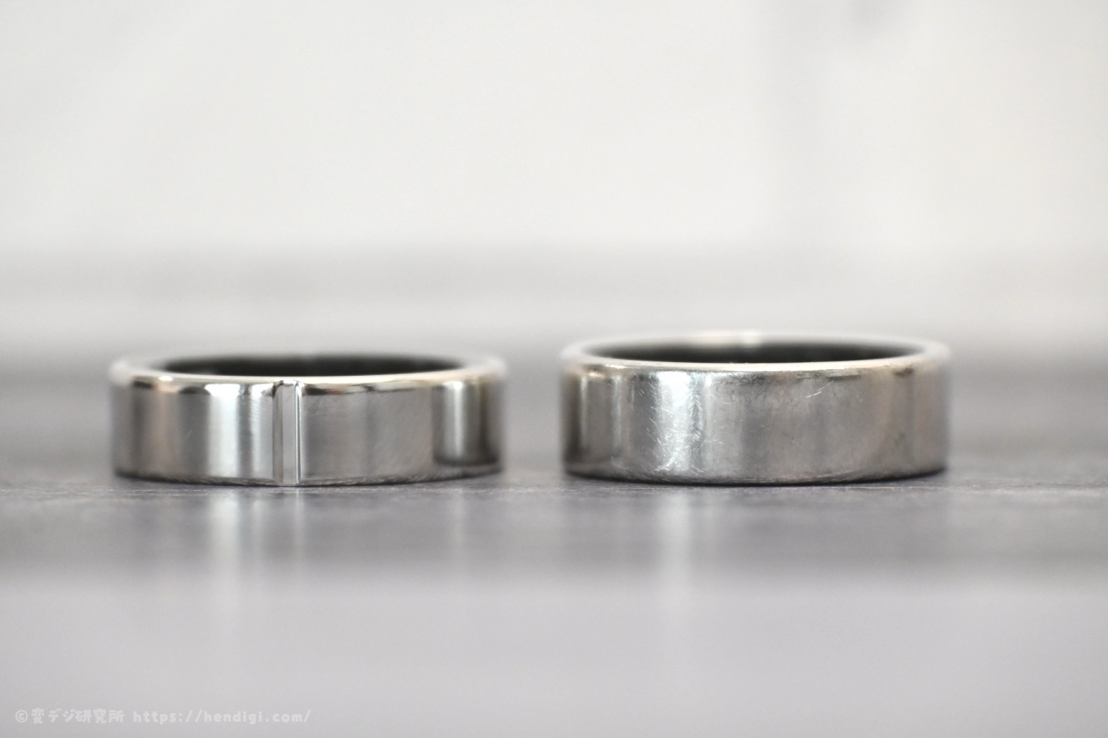 SOXAI RING 2とSOXAI RING 1.1のリング幅を横から比較