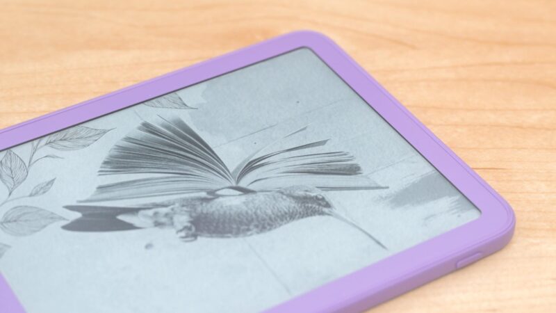Kindleの画面の縁を近くから見た様子